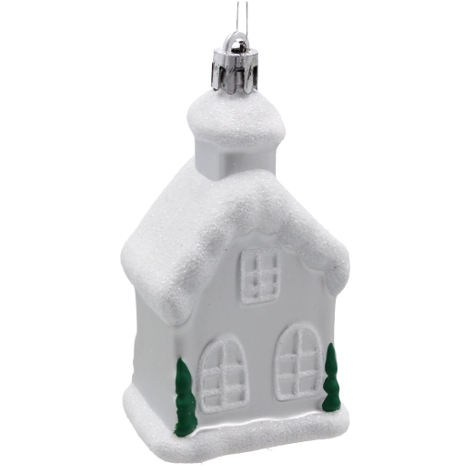 Décorations de Noël petites maisons 9 cm, lot de 3 pièces