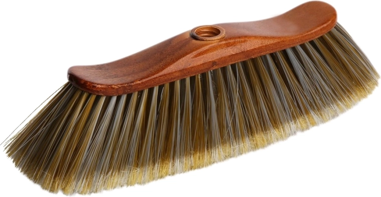 Mirella broom in natural wood décor with rubber corner guards