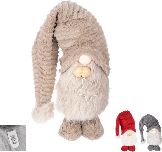 Lutin en peluche lumineux 82 cm (assortiment de 3 variantes)