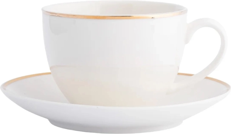 Bella gylden linje porcelænskop med underkop 270 ml