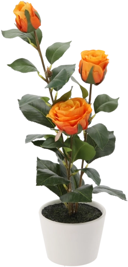 Plante décorative artificielle roses thé en pot 47,5 cm