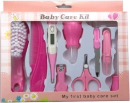 Set per la cura del bambino e del neonato 10 pezzi - rosa