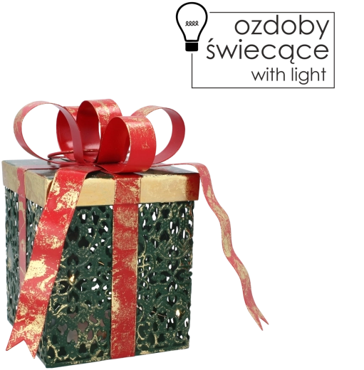 Metalni božićni ukras poklon s LED osvjetljenjem