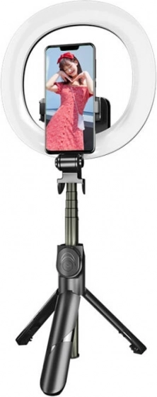 Bastone per selfie e treppiede con anello luminoso LED di Puluz