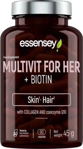 Essensey multivitaminici per donne con biotina, collagene e coenzima Q10 – 90 capsule