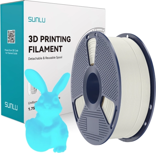 Sunlu PLA filament, ki sveti v temi, belo-modre barve
