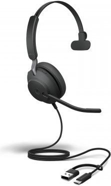Jabra Evolve2 40 SE mono headset USB-A/USB-C for Microsoft Teams