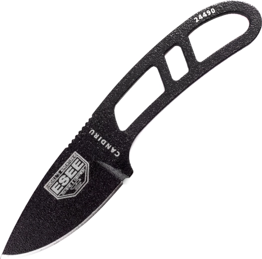 ESEE Candiru black neck knife 5.1 cm carbon steel with plastic sheath