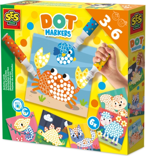 Pennarelli puntinati XXL con carte attività per bambini