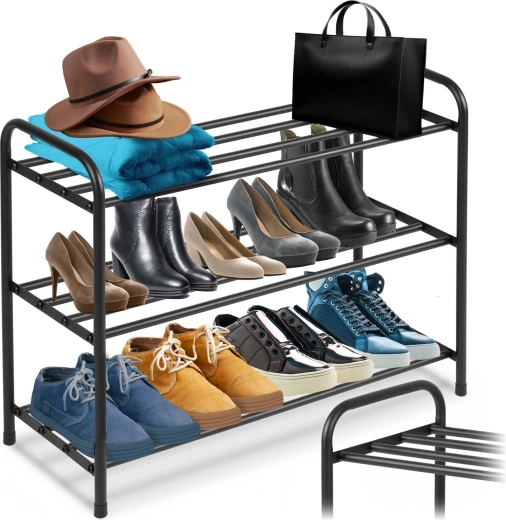 Scarpiera metallica a tre ripiani Massido