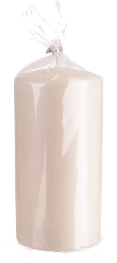 Cylindrisk stearinlys i rosaguld, blank, 14 cm
