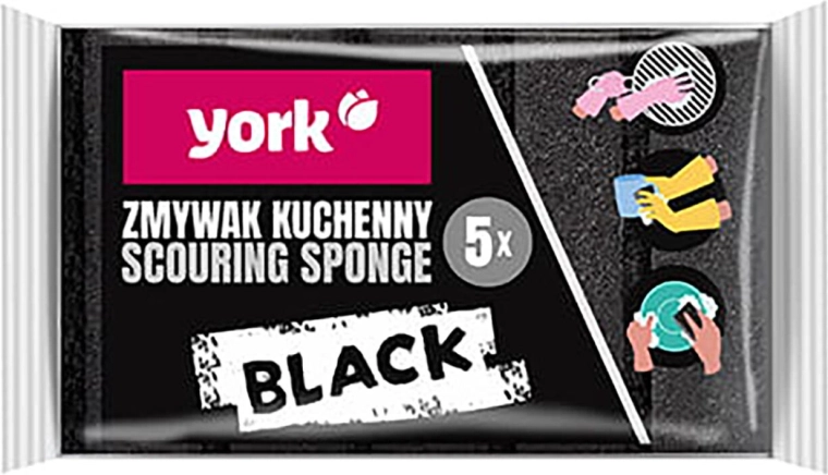 Black Dishwashing Sponge, 5 pcs
