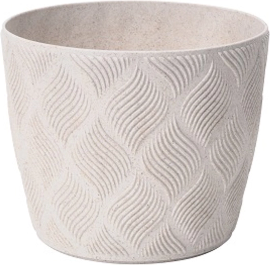 Cache-pot FLOW Petit ECO Wood 17 cm blanc