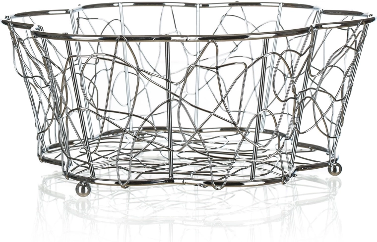 Cestino portafrutta in filo VANITY, cromato, 24 × 10 cm