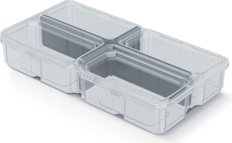 Plastic organizer with transparent lid MSX BOX, 28.5 × 15.8 × 5.7 cm