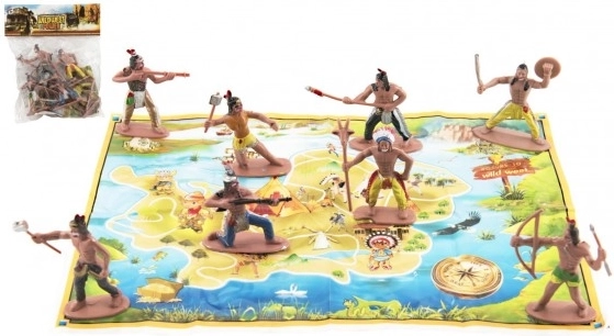 Figurines d’Indiens avec carte