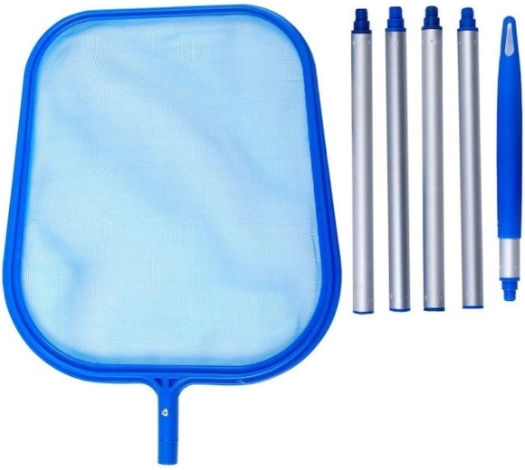 Foldable pool surface skimmer net with aluminum pole
