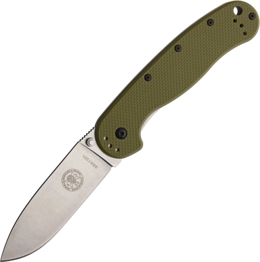 ESEE Avispa Pocket Knife OD Green 8.9 cm with Stonewash Finish, Green FRN