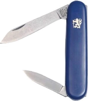 Stainless steel folding pocket knife with plastic handle