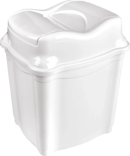 Swing-top trash bin 9 L WHIRLPOOL, rectangular, plastic, mixed colors