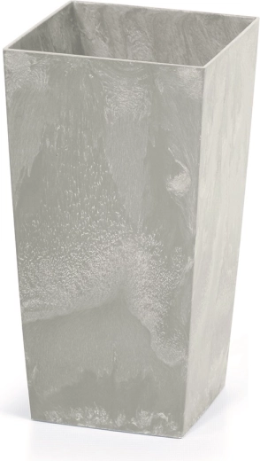 Fioriera effetto cemento URBI Square con inserto 12,6 × 12,6 × 20 cm