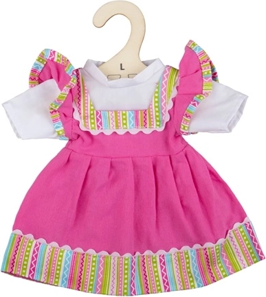 Bigjigs Toys dress with striped trim for doll – Pink