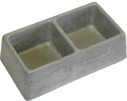 Concrete double bowl for rodents 245 × 135 × 75 mm