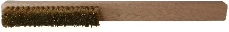 Trådbørste med messing-/ståltråd, træhåndtag