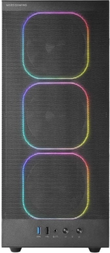 PC case MARS Gaming MC-NEBULA black with 4× ARGB fans