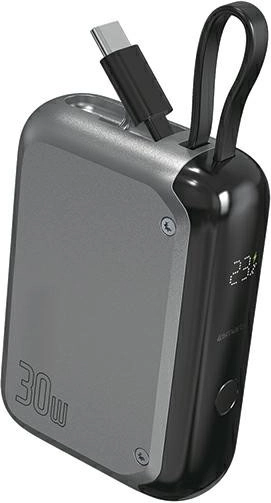 Pocket Power Bank 30 W 10000 mAh with Integrated USB‑C Cable 15 cm