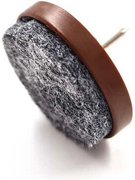 Felt pads with nail for floor protection 28 mm, brown (8 pcs)