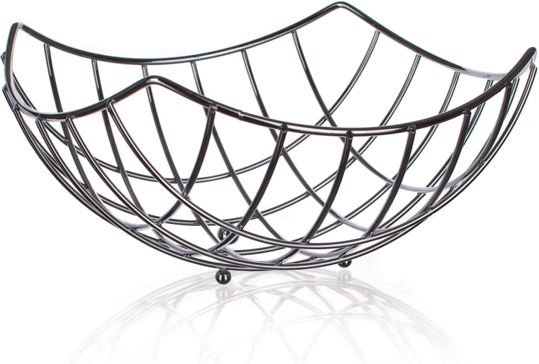 Cestino per frutta Linea 24 × 24 × 12 cm cromo