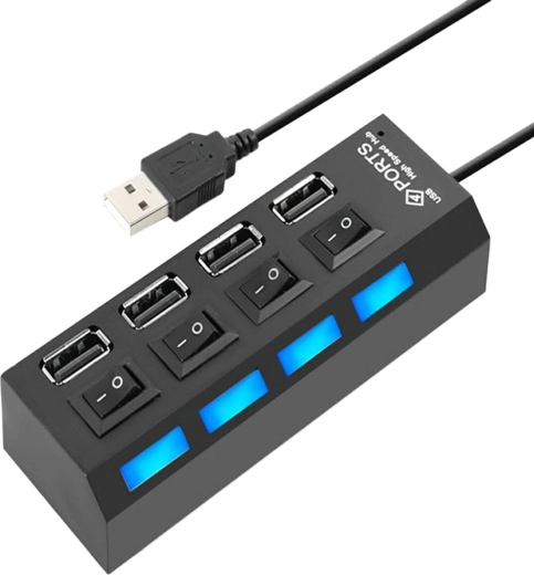AK228A 4xUSB HUB AKTIV MED SKIFTER