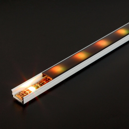 Bela aluminijasta U-profilna letev za LED trak 1000 × 17 × 8 mm