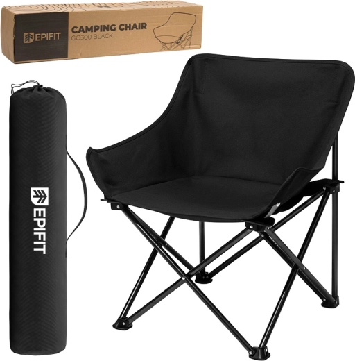 Chaise de camping pliante GO300 noire
