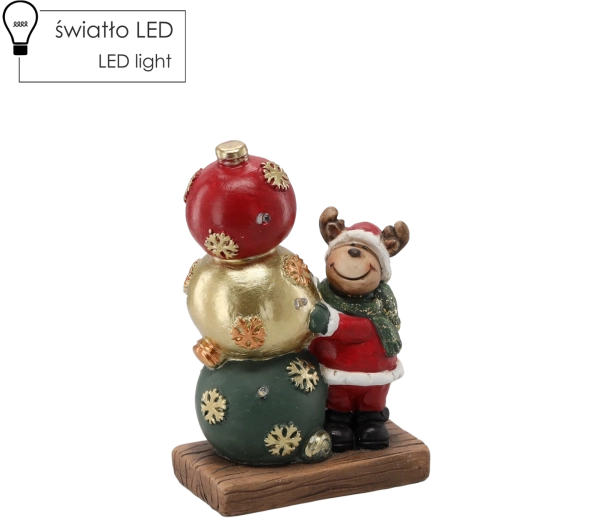 Figurine de Noël – renne avec boules LED