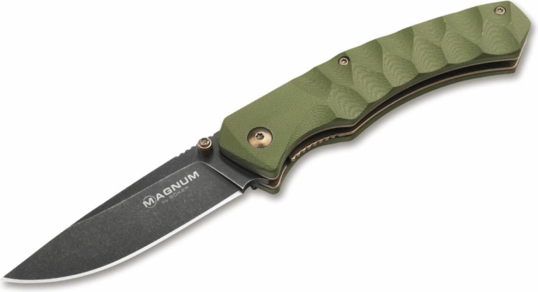 Magnum Iguanodon pocket knife 8 cm, stonewash, green G10