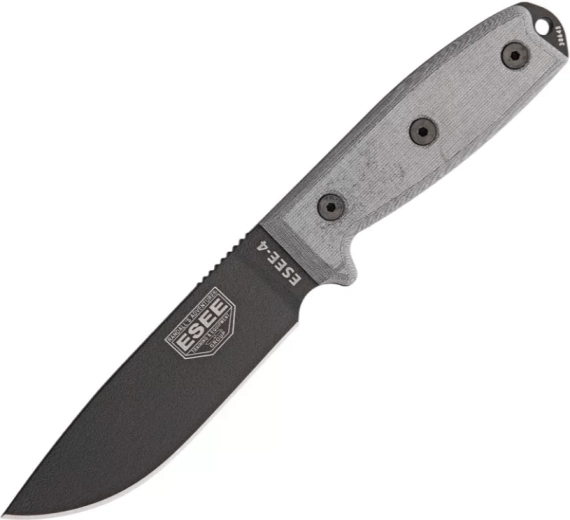Universal Knife ESEE 4 with Black Coating and Micarta Handle