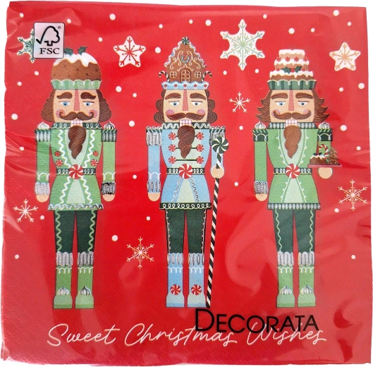 Serviettes en papier de Noël 3 épaisseurs 33 × 33 cm