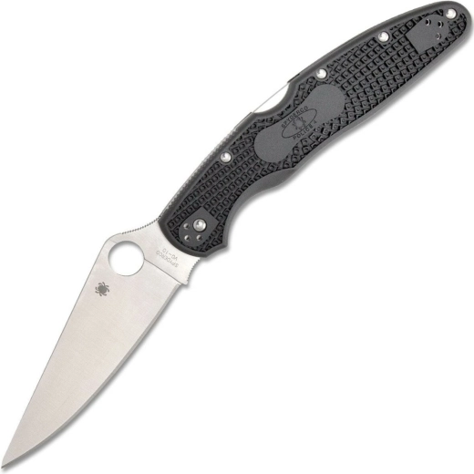 Spyderco Police 4 Lightweight coltello pieghevole 11,3 cm, satin, nero, FRN