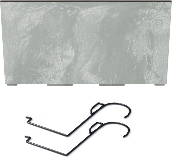 Fioriera URBI CASE effetto cemento, 58 cm con ganci e inserto