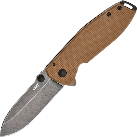 CRKT Squid XM brown pocket knife 7.5 cm, Black Stonewash, G10