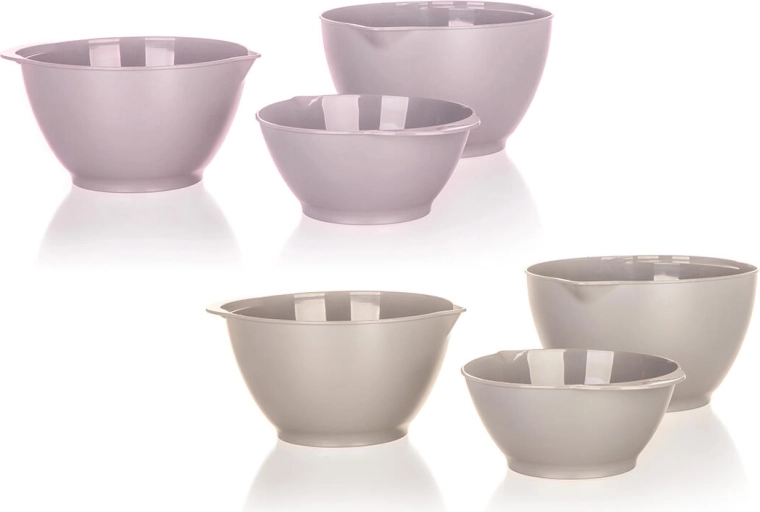 Mixing bowls set 3 pieces plastic mix of colors 1–3 l