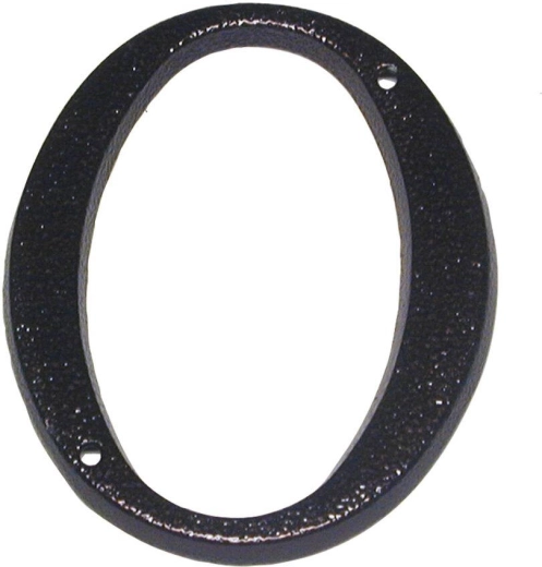 House number 0 brown, zinc alloy, height 117 mm