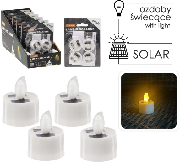 Set de lampes chauffe-plat LED solaires, 4 pcs