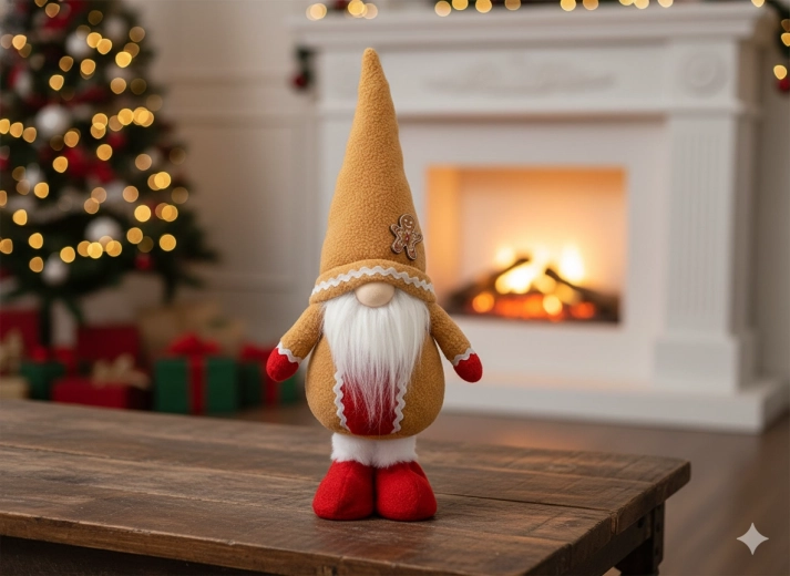 Standing Christmas Gnome 49 cm – Orange Decoration