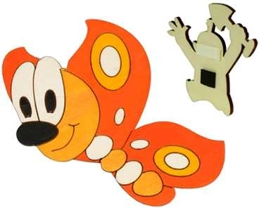 Magnétique décoratif en bois papillon