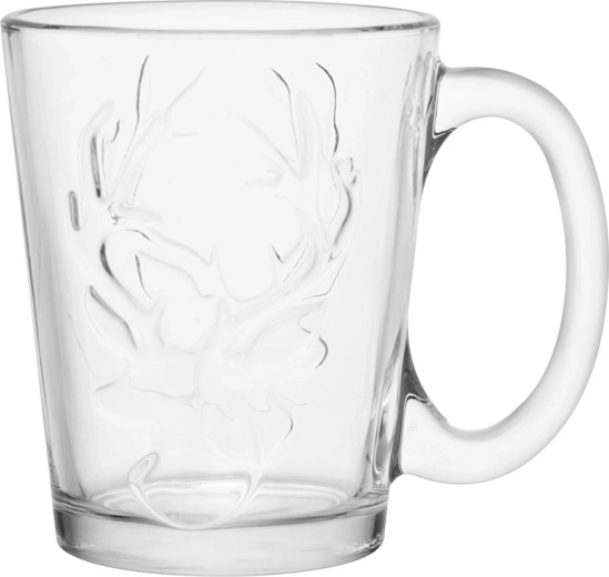 Altom Design Leon mug en verre 300 ml avec relief de renne