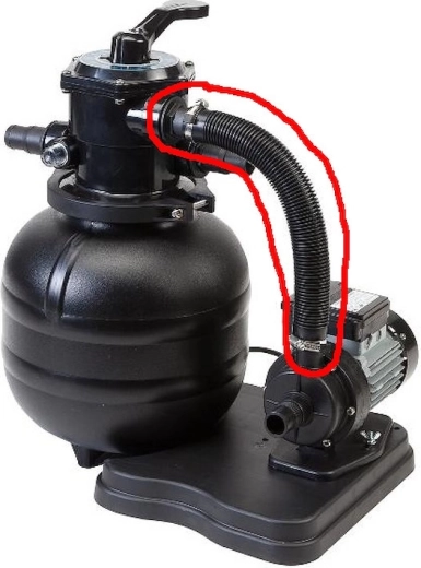 Connecting hose for BlackStar and ProfiStar filtration systems, 38 cm