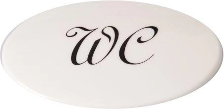 Dveřní štítek WC do sady, bílý plast